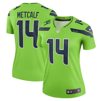 womens nike dk metcalf neon green seattle seahawks legend j